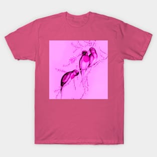 Birds on pink T-Shirt